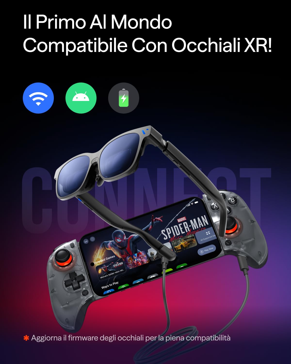 VITURE x 8BitDo Ultimate Mobile Gaming Controller - Primo al mondo per XR | USB-C latenza minima, stick Hall, gioco+carica, perf professionali Android