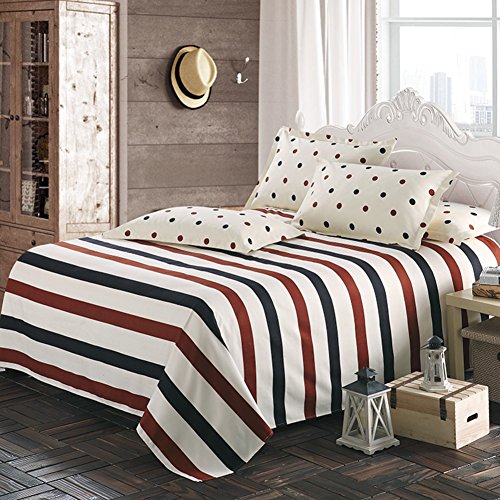 Drap plat d'hiver en coton gratté matelassé 230x250cm J - 2