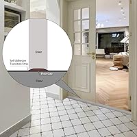 Vista 2 de Tira de Transición de Piso de 2" Autoadhesiva de Vinilo Plano con Respaldo Fuerte (5cm, 10FT, Café)