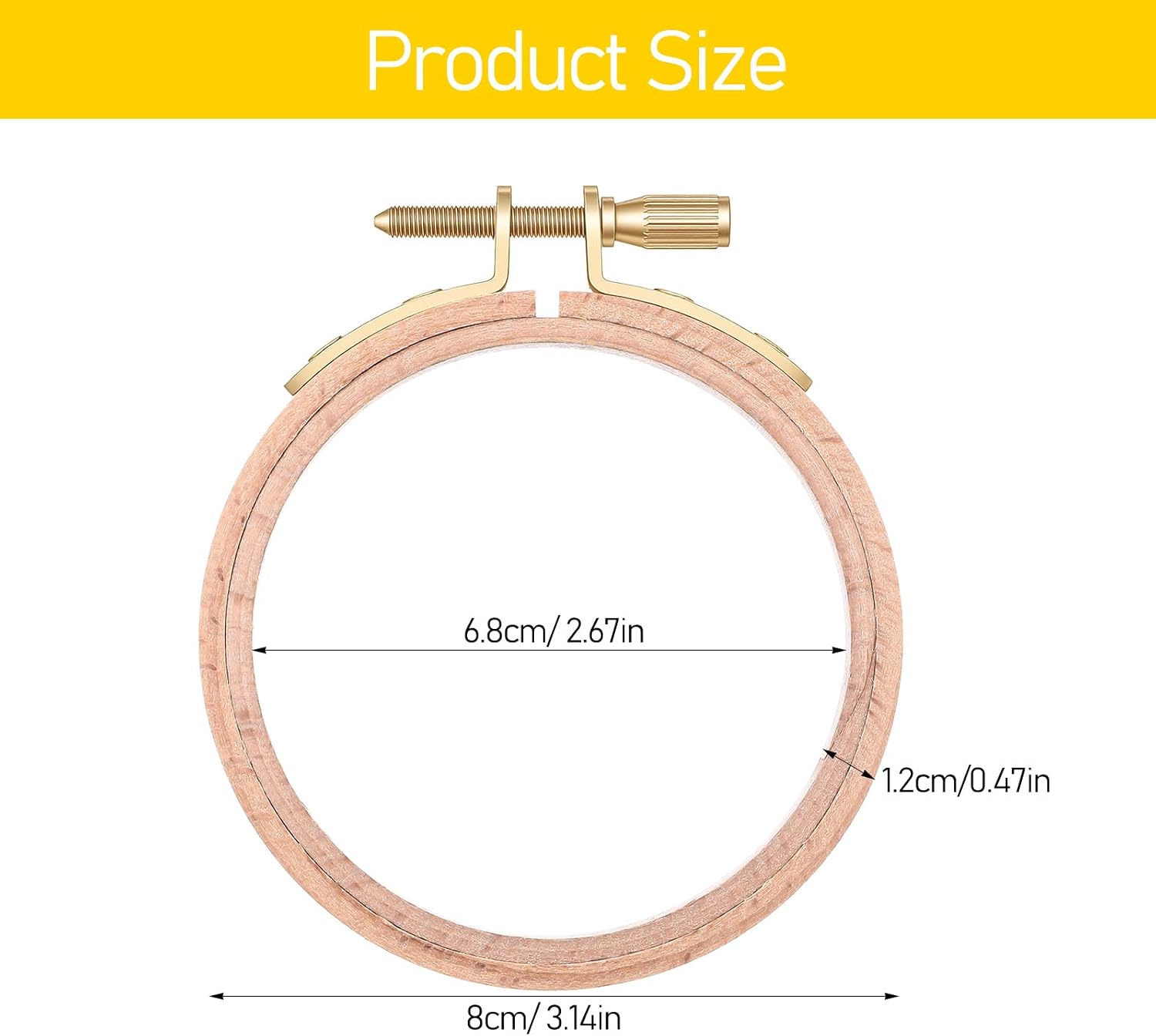 Josojoou 2Pcs Cross Stitch Hoop 3Inch Small Embroidery Hoop Round Wooden Embroidery Hoops for Art Craft Sewing Hanging Ornaments