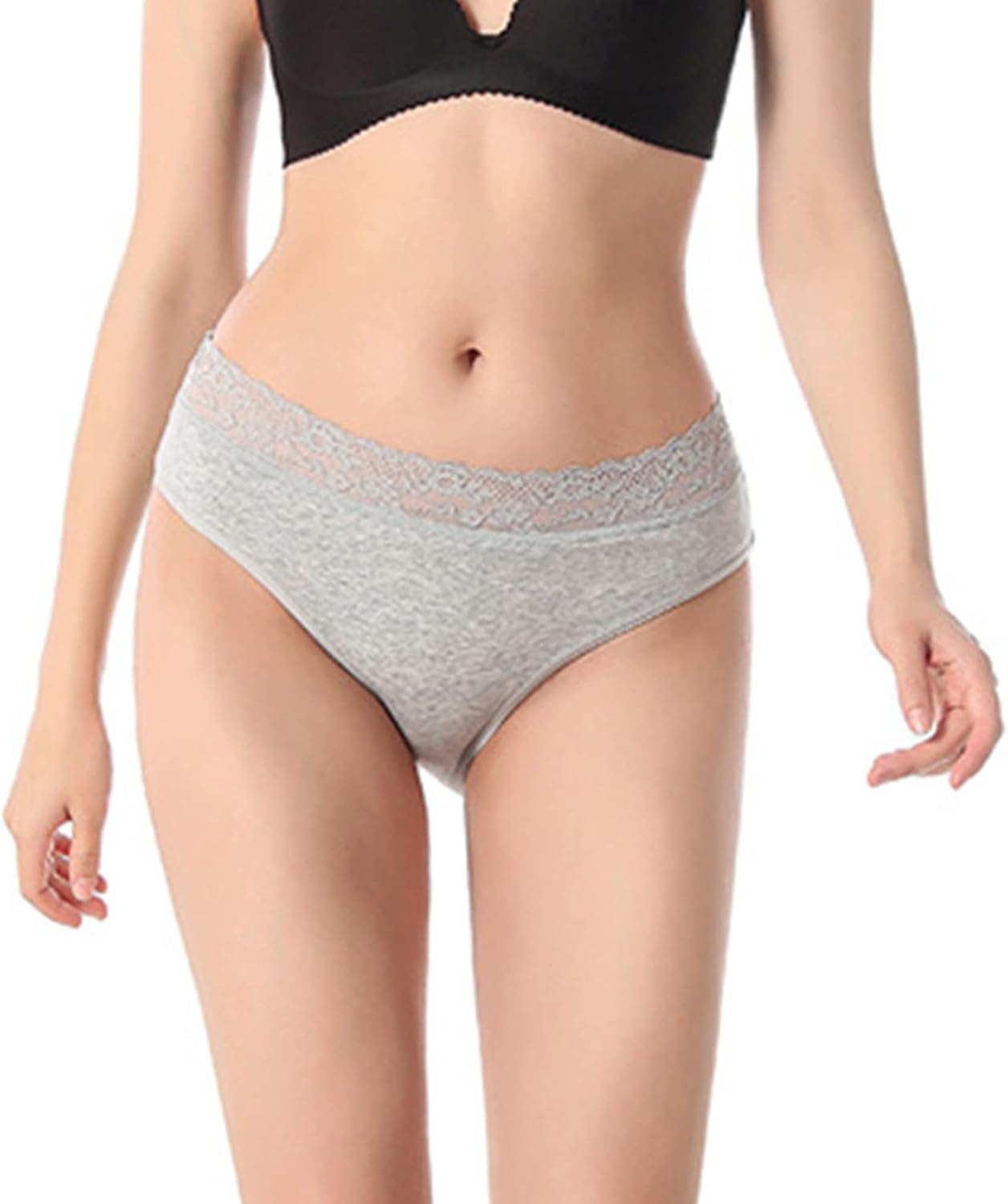 DGHM-JLMY Ladies Lace Cotton High Waist Sexy Underwear Sexy Stretchy Hipster Panties Pack Of 5 Ultra Thin Floral Lace Briefs