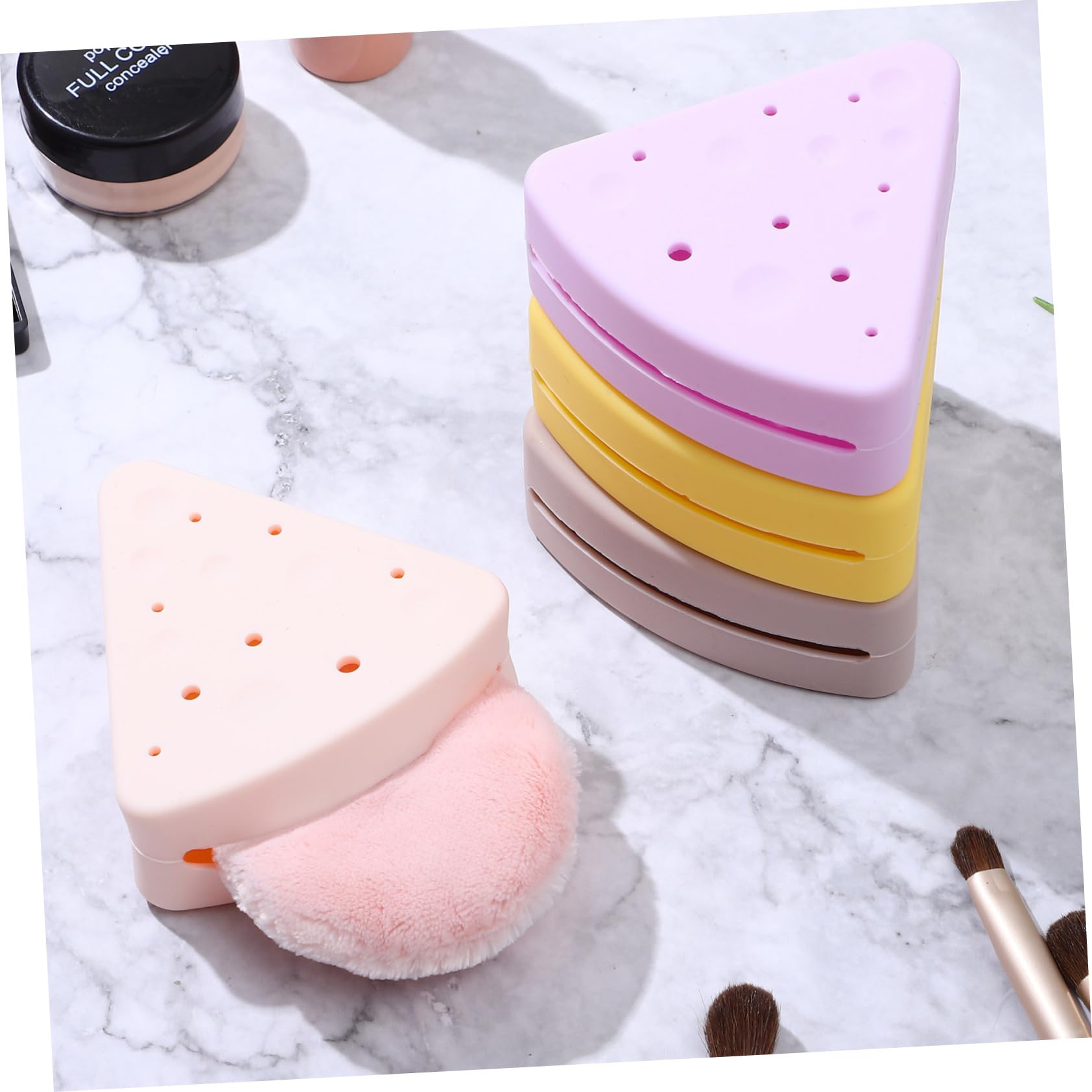 ABOOFAN 8 Piezas Estuche De Viaje con Esponja De Maquillaje Soporte De Esponja De Silicona Bolsa Organizadora De Maquillaje De Viaje Constituir Mezclador Gel De Sílice Viajar