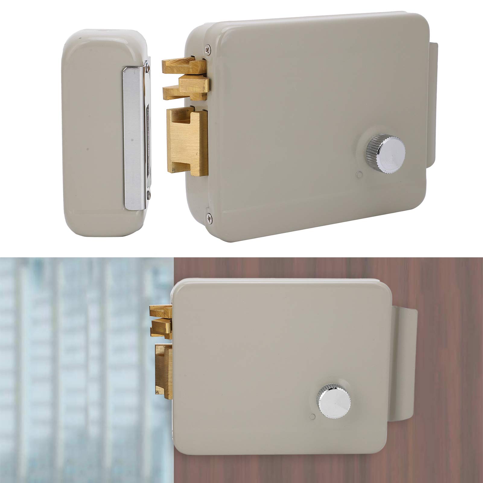 Asixxsix Serrure de Porte électrique, Système de Contrôle d'accès 12 V à Réponse Rapide Super Sensible, Serrure à Gâche électrique à Mortaise avec Accessoires d'installation pour Maison, Hôtel,