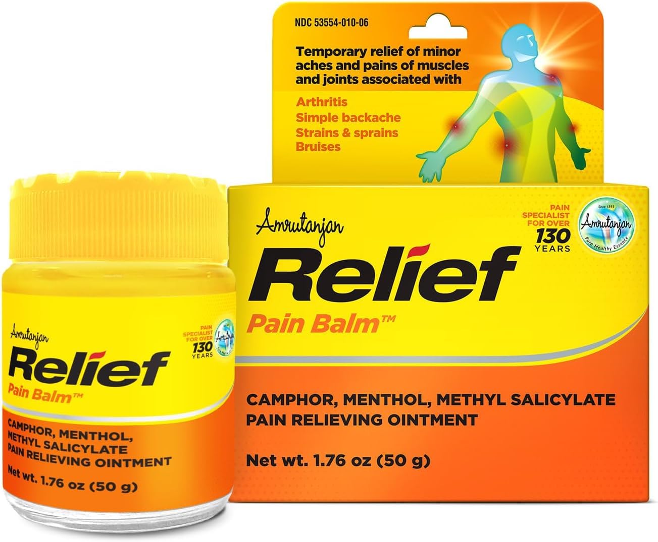 Amrutanjan Relief Pain Balm for Men & Women - Joint & Muscle Pain Relief Rub, Topical Ointment Rub for Arthritis, Bruises, Backache, Knees, Joints, Muscle Strains & Sprains, Fast Acting- 1.06 oz (30g) — Amazon image 7