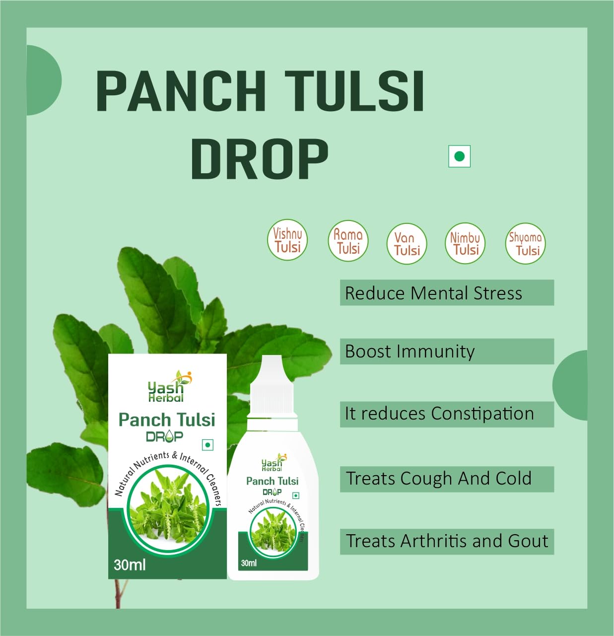 Panch Tulsi Drop, 30ml I Natural Nutrients & Internal Cleanse — Amazon image 3