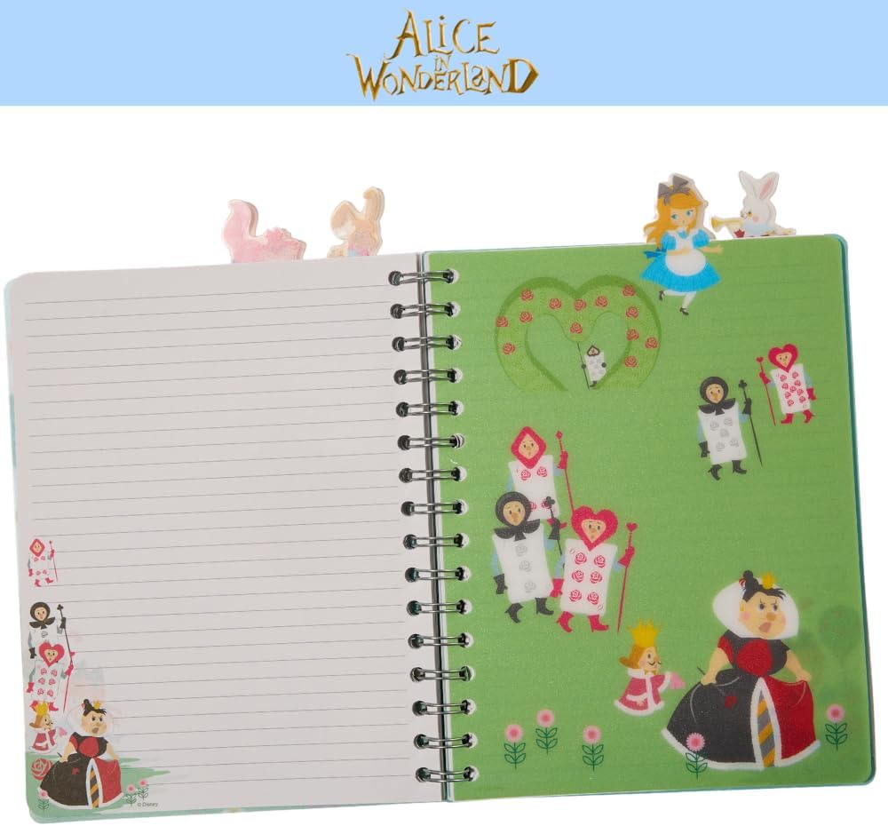 Disney Alice in Wonderland Tab Journal Notebook, Spiral Bound, 96 Lined Pages, 8 x 7 inches - Image 7