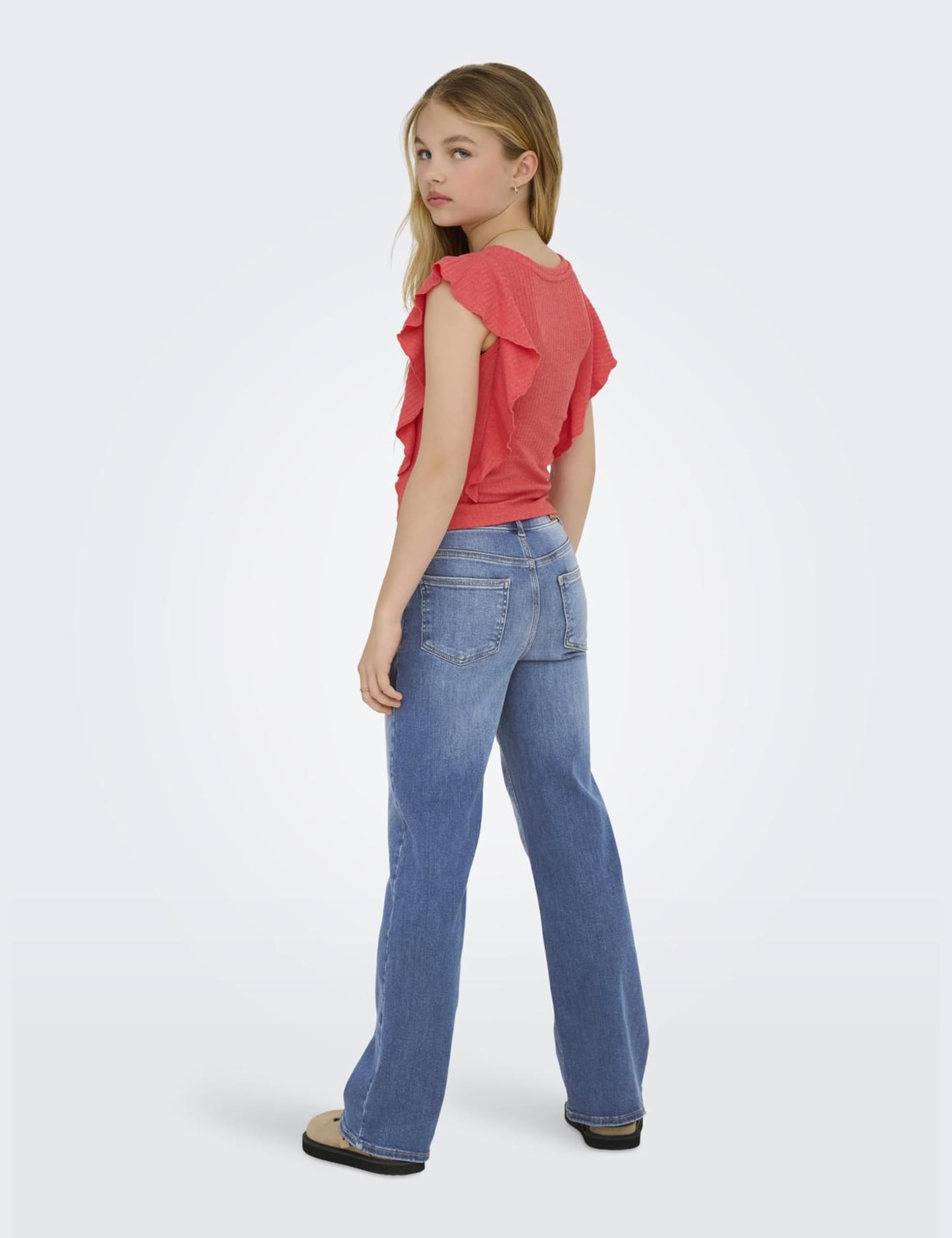 ONLY Mädchen Gerade Jeans Girl Jeans mit Weitem Bein Kogmadison Mittlere Taille Gerade Geschnitten Jeans