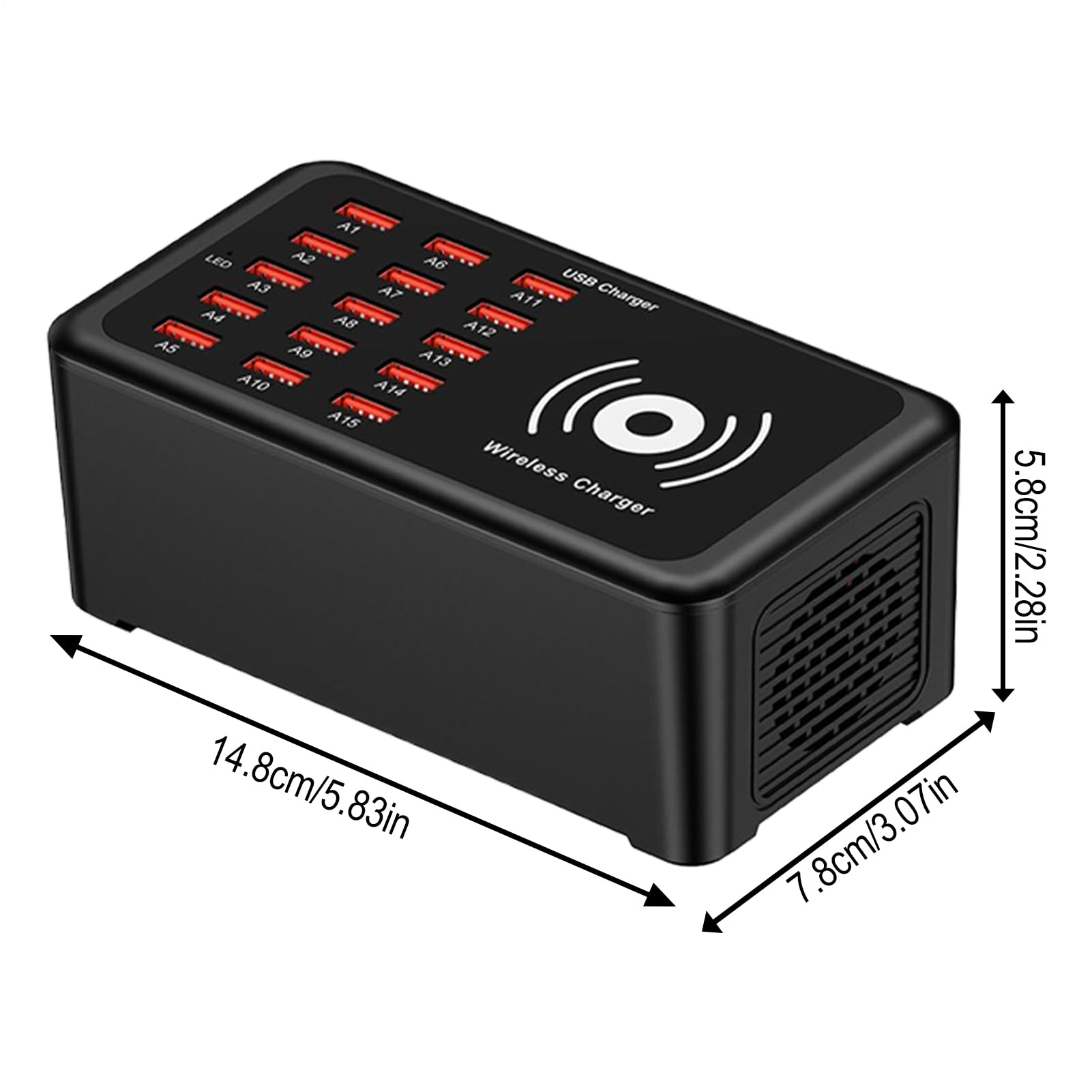 Estación de Carga para Múltiples Dispositivos Adaptador de Alta Velocidad | Base de Carga USB Multipuerto de Viaje Para Hogar Oficina Viaje Negocio Escritorio Residencia Electrónicos