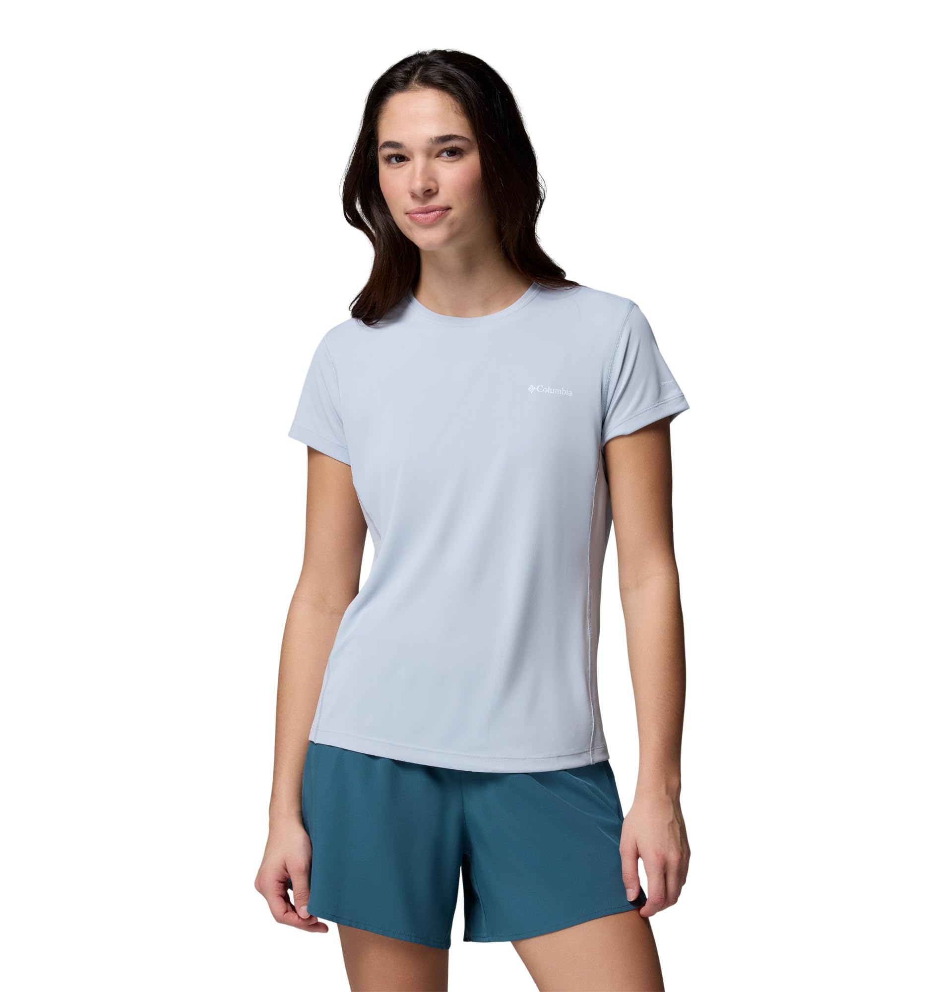 Columbia Women's Zero Rules Light Short Sleeve Crew, Technical Short Sleeve T-Shirt, Cirrus Grey, Small