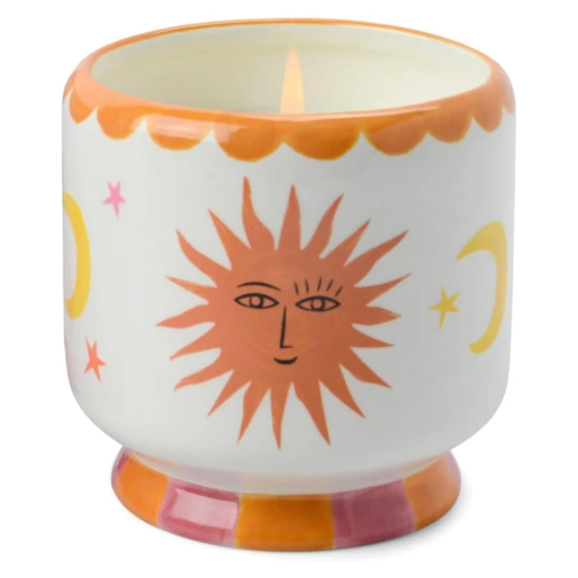Paddywax Sun - Orange Blossom Scented Candles Dopo Hand-Painted Ceramic Luxury Artisan Candle, 8-Ounce,