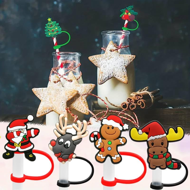 Miniatura 5 de 6 fundas de pajilla, tapas de silicona para pajilla, tapas de paja para vasos, tapones de paja reutilizables a prueba de polvo para popotes de 7 a