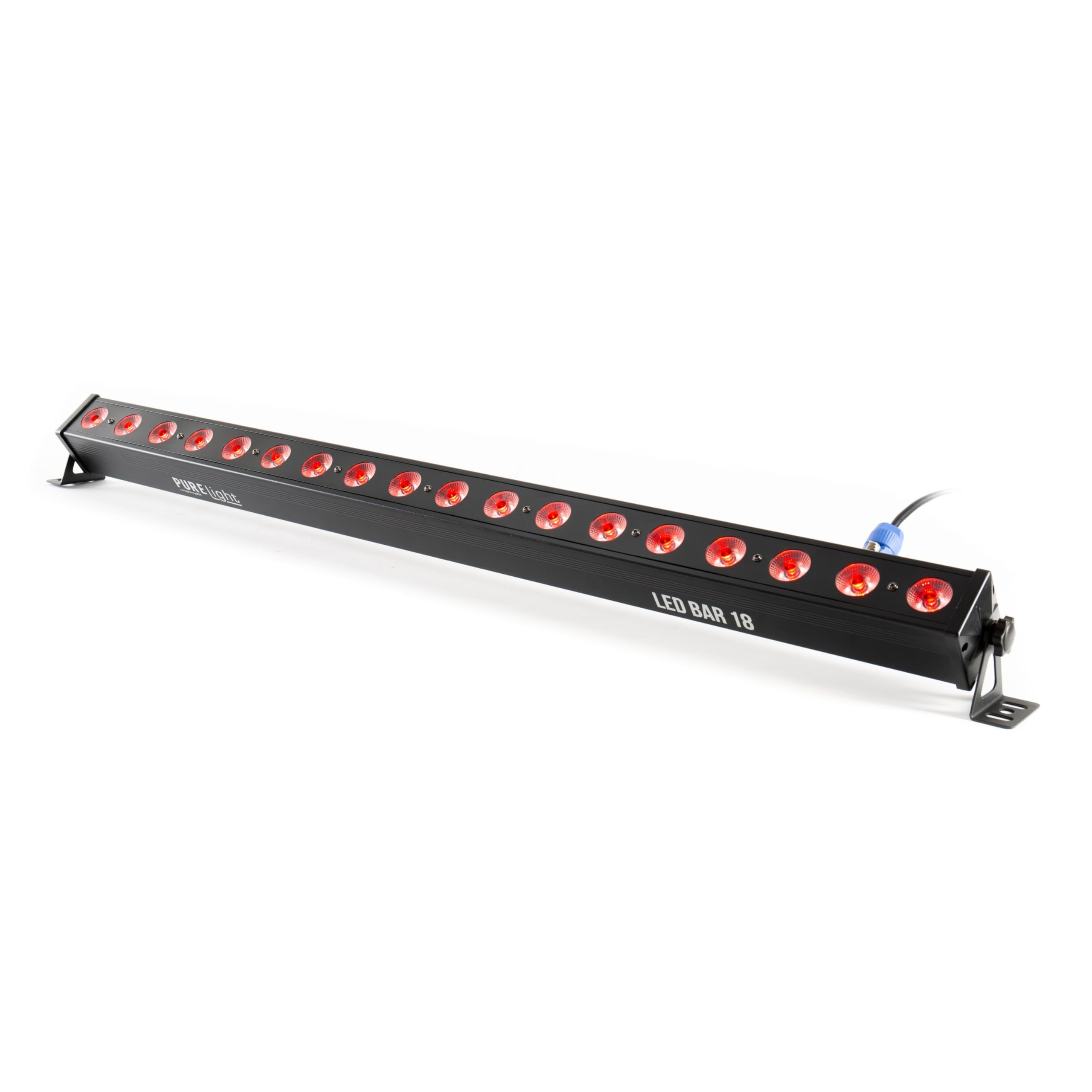 PURElight LED Bar 18-60W Leistung, 18x 3W RGB, DMX Steuerbar, 35° Abstrahlwinkel, Power Twist Anschluss, Inklusive Leuchtmittel und Anschlusskabel - Perfekt für Veranstaltungen und Partys