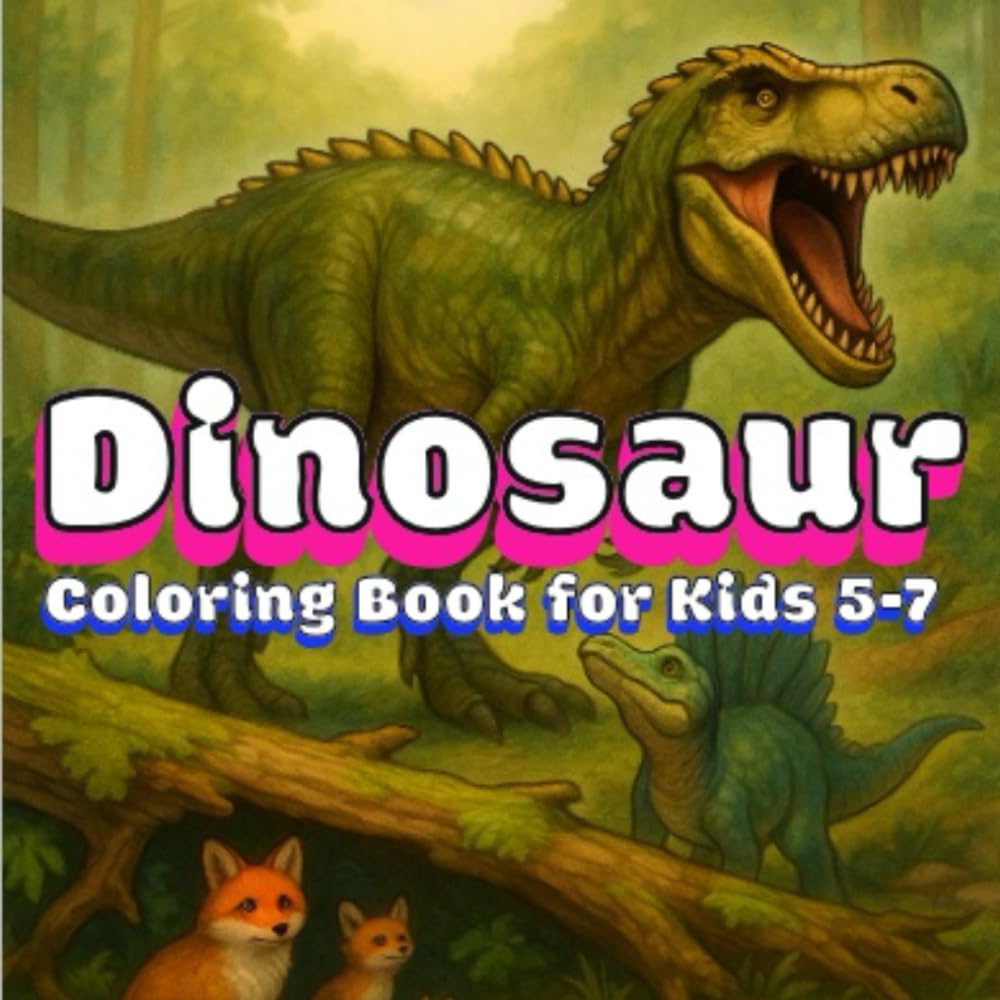 Dinosaur Coloring Book for Kids 5-7: Fun Prehistoric Scenes with Easy-to-Color, Dino-Themed Pages That Build Coloring Confidence and Spark Imagination for Boys and Girls /