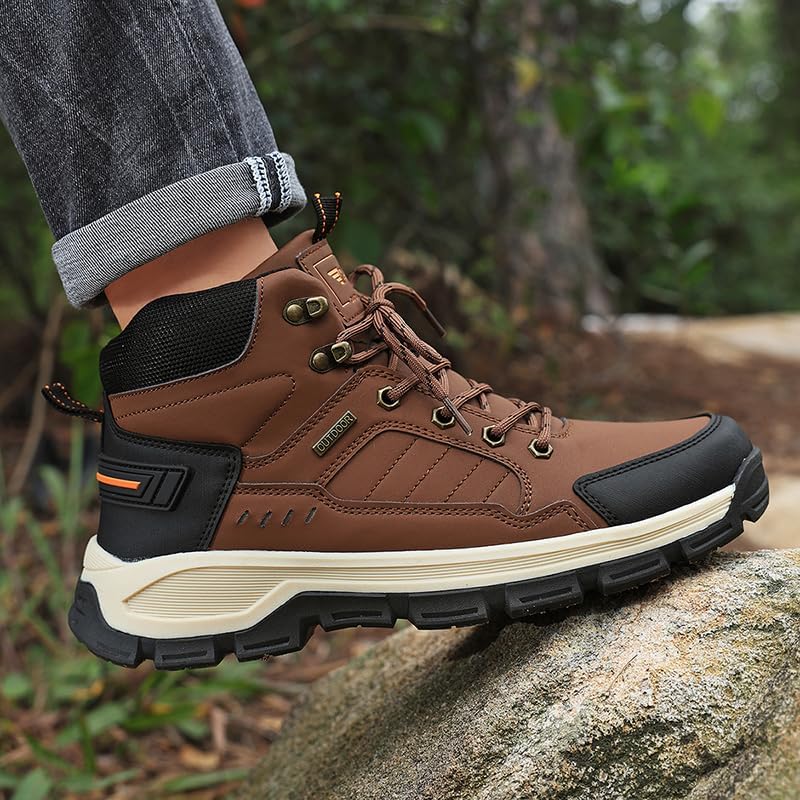 New Men's Boots Fashion Outdoor Hiking Boots Waterproof Leather Men's Work Boot Non-slip Men Desert Ankle Boot Sneakers