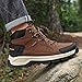 SFXLUCART New Men's Boots Fashion Outdoor Hiking Boots Waterproof Leather Men's Work Boot Non-slip Men Desert Ankle Boot Sneakers (Brown,11)