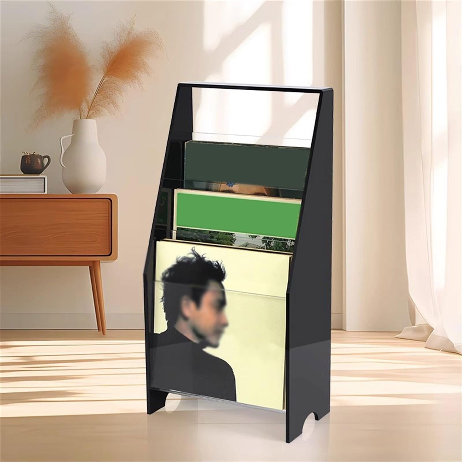 Ufficio Riviste for CD porta dischi in vinile acrilico a gradini Scaffale porta dischi