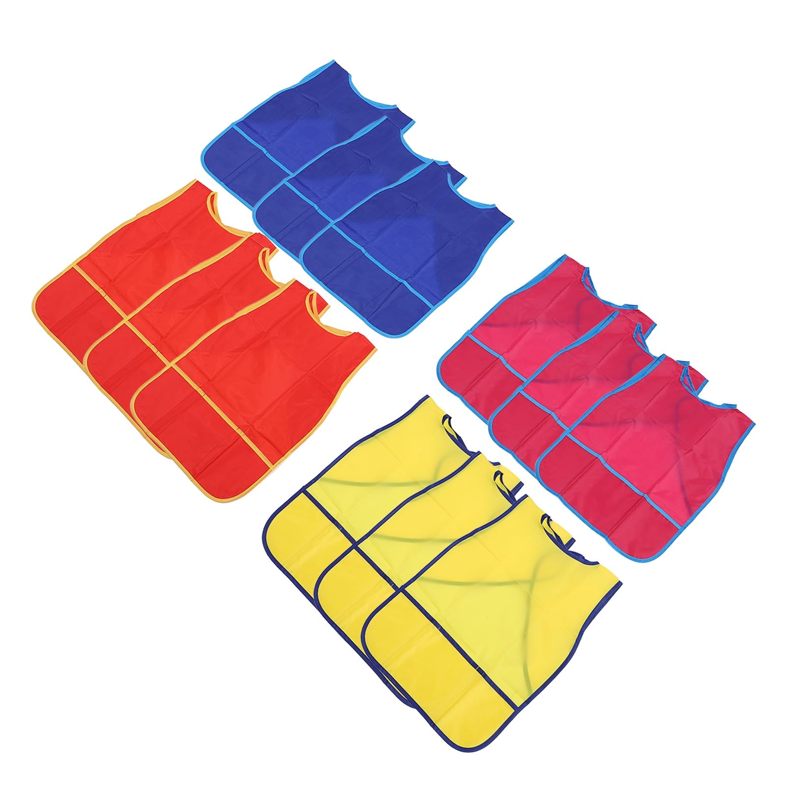 SIXRUN 12 Pezzi Grembiuli da Pittura per Bambini Nylon con 3 Tasche