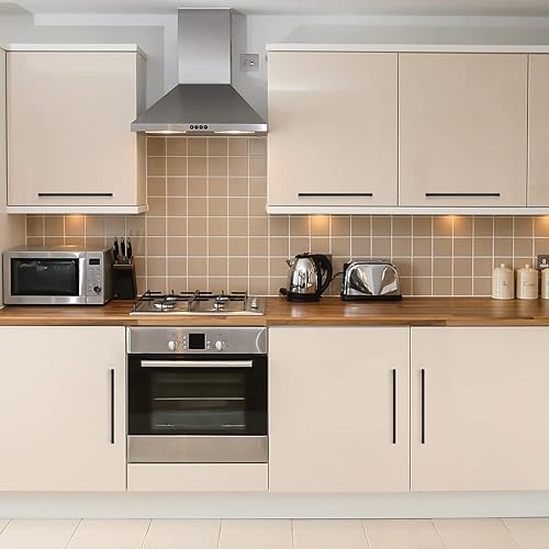 Miniatura 5 de Ravinte Paquete de 18 manijas cuadradas de gabinete de cocina de 12-35 pulgadas, tiradores negros mate, tiradores de cajón negros, accesorios de