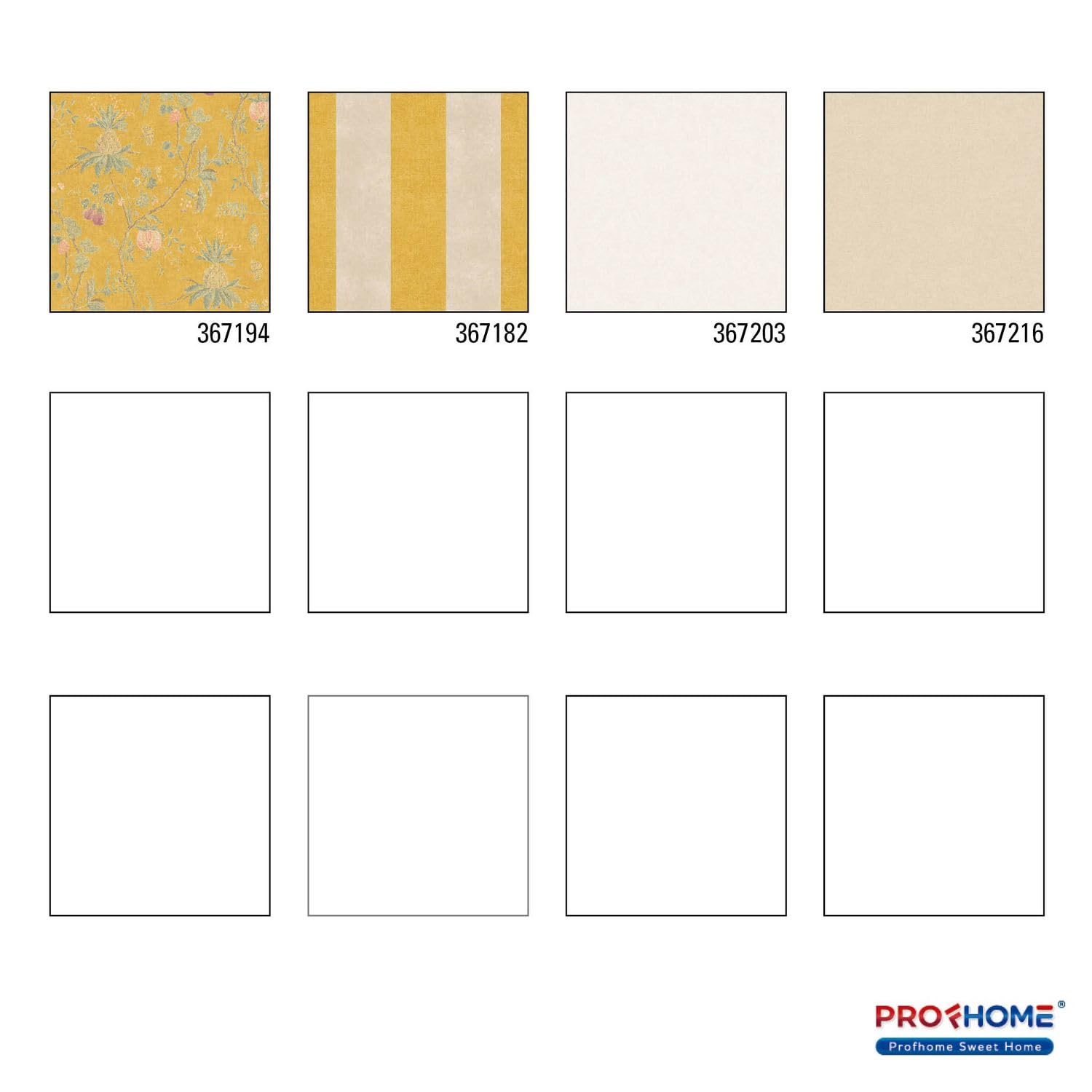 Profhome Papel pintado floral 367194-GU papel pintado no tejido amarillo verde 0,53 m x 10,05 m / 5,33 m2