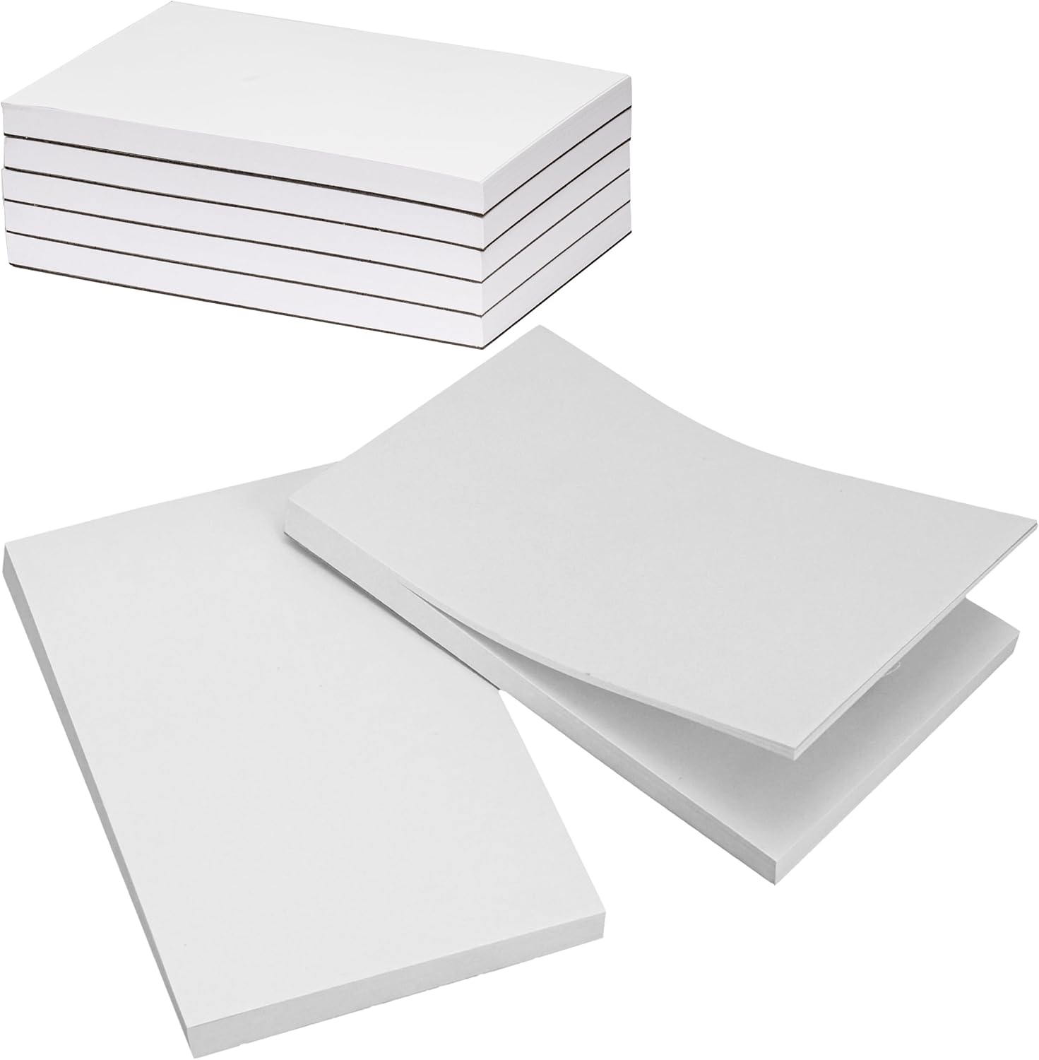 FMP Brands [5 Pack] 100 Sheets Paper Notepads - 4 x 6” Memo Scratch Pad Server Waitress Waiter Book To Do Grocery List Small Notebook Restaurant Checkbook White
