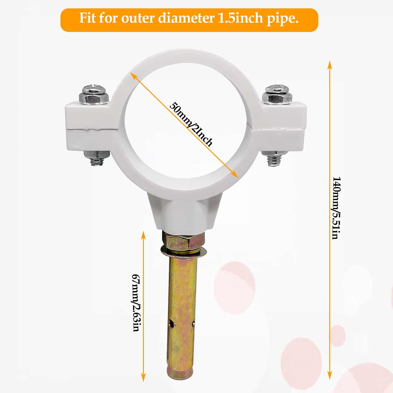 Supporti Tubo In Acciaio Inox Regolabili - Set Da 2 Per Parete/Soffitto, Diametro 48-51mm - Foto 4
