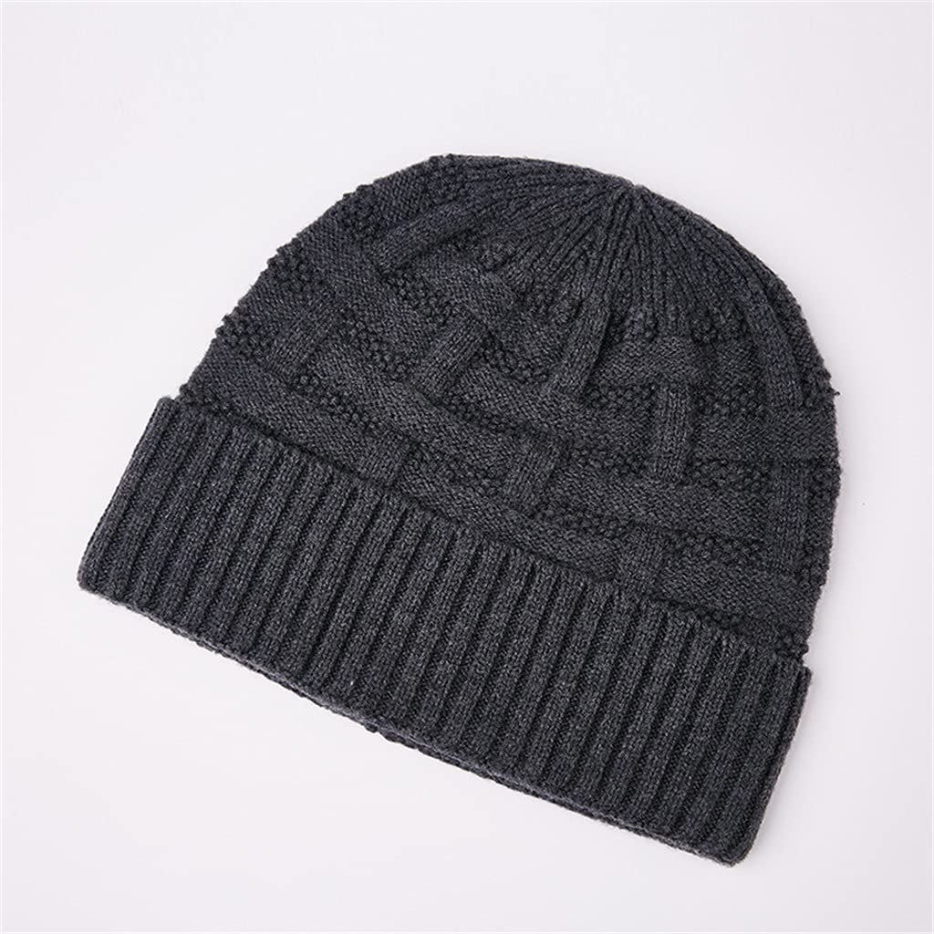 Berretto da Uomo Cappello in Lana Lavorato a Maglia Caldo Comodo Berretto da Uomo Berretto da Uomo Cappello Invernale da Esterno Caldo (Color : A, Size : 56~58CM)