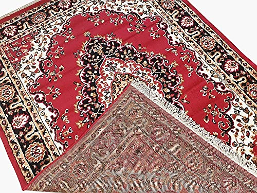 Image of Soft Washable Beautiful Acrylic Rugs for Home Decor Living Room 5x7 feet (150 x 200 CM) Red