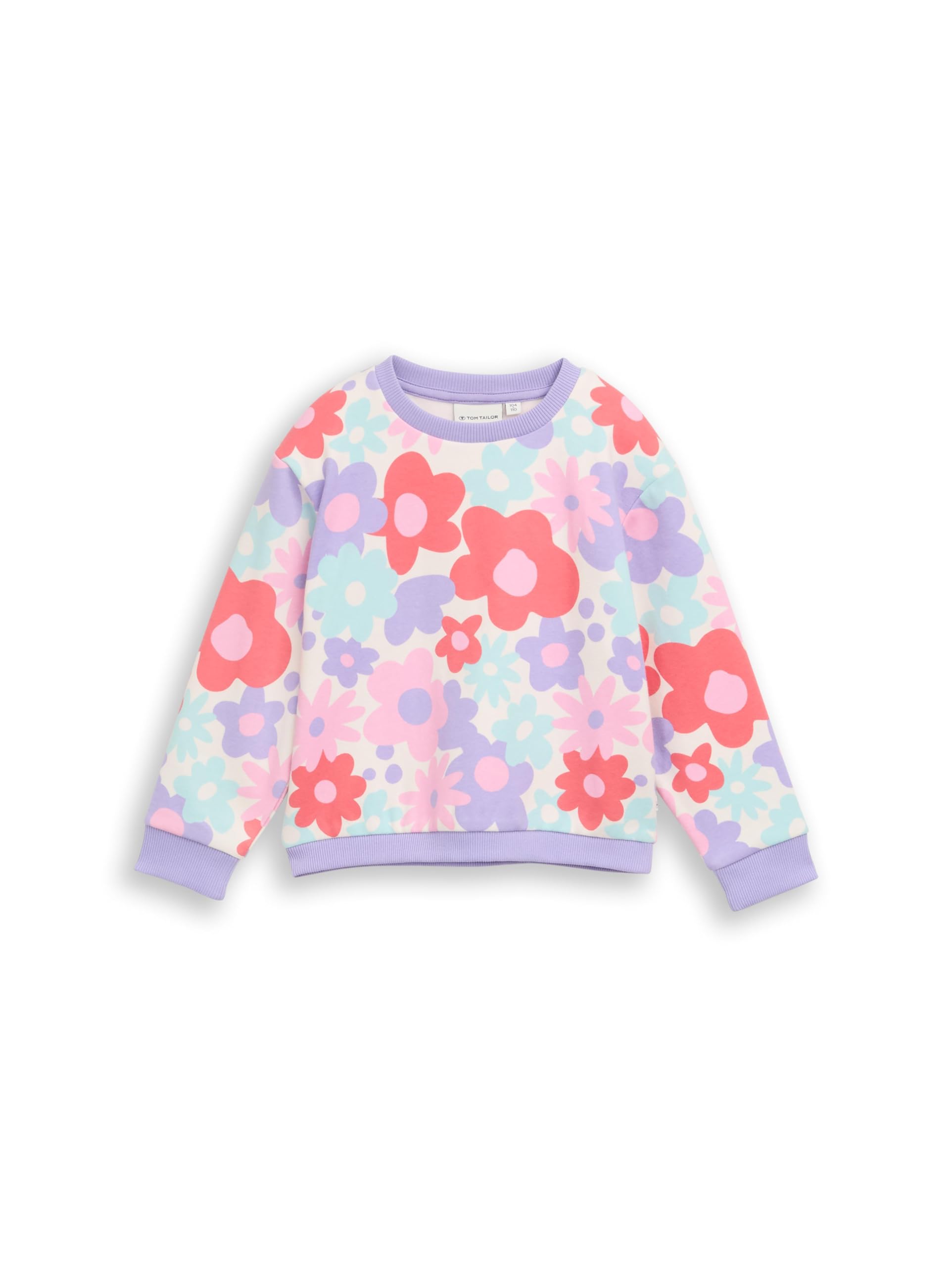 Tom Tailor Mädchen 1051692 Cropped Sweatshirt mit Allover-Print (1er Pack)