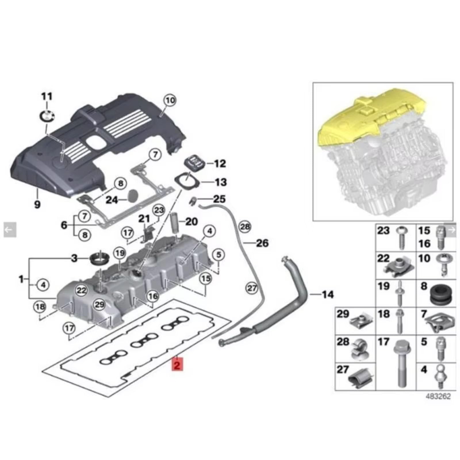 Junta cámara combustión Compatible Con E87 E90 E92 E93 F10 E64 Junta Tapa Válvula Junta Culata 57BA Piezas Repuesto Y Reparación Motores Automotrices