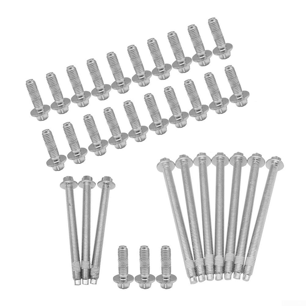 Juego de 33 tornillos para cárter de aceite de motor, de aluminio, compatibles con BMW Serie 1 E81 E82 E87 E88 F20 F21 así como 3 unidades E90 E91 E92 E93, OEM 11132210959
