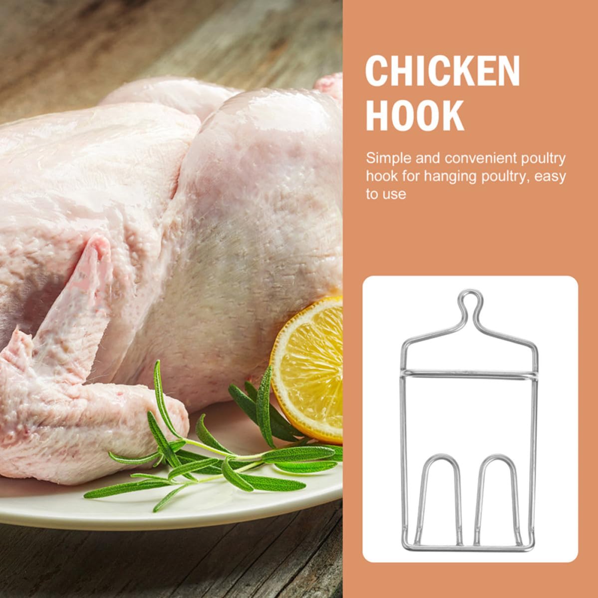 VOSAREA 2piezas Acero Inoxidable Cuchillas para Colgar Carnes Diseñado para Ahumado Secado Corte de Carne Accesorio de Procesamiento para Cocina Caza