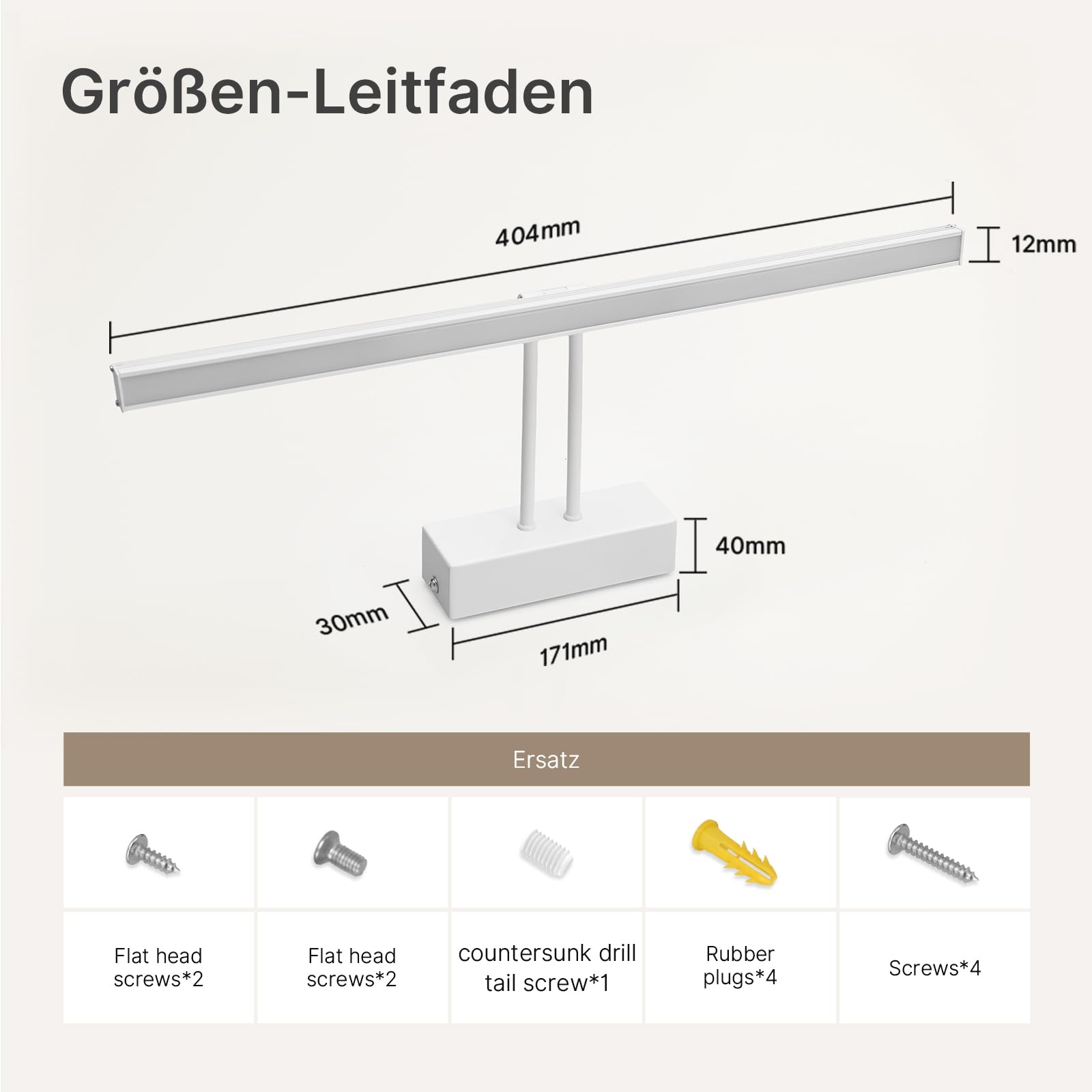 EMKE LED Spiegelleuchte Spiegellampe Bad, 8W Bilderleuchte 200° Einstellbar Badlampe Wandbeleuchtung Wasserdicht IP44 4200K, Weiß