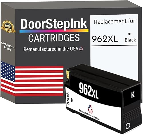 DoorStepInk Recambios de cartucho de tinta remanufacturados en los Estados Unidos para HP 962 XL 962XL negro para impresoras HP Officejet Pro 9010,