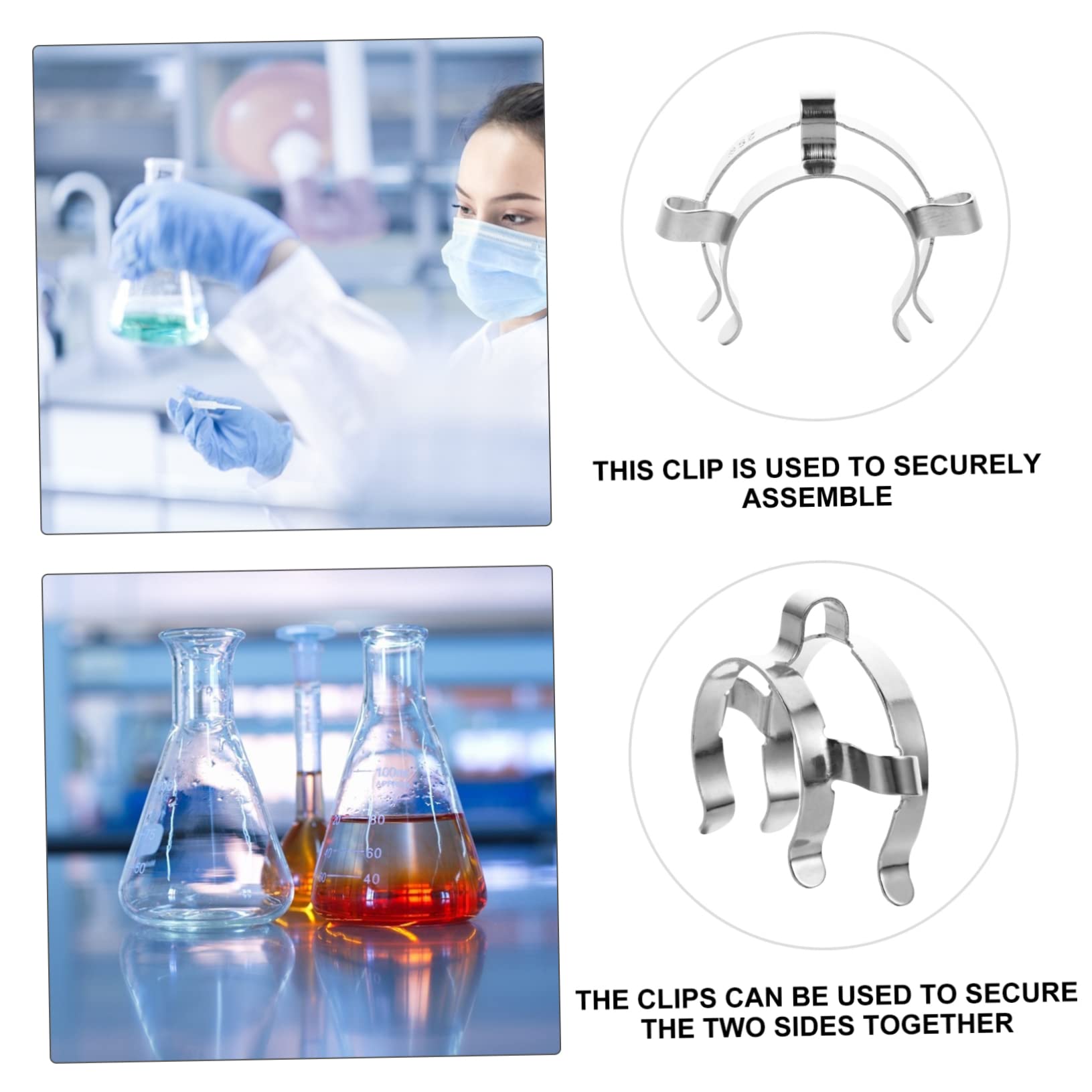 3 Set Morsetto Di Giunzione In Acciaio Inossidabile Tipo Riutilizzabile Morsetto Keck Nero Metal Labs Di Giunzione In Metallo Clip Di 4 pezzi*3
