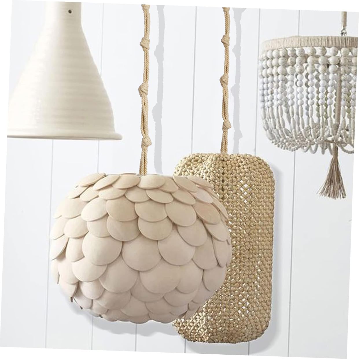 Abaodam 3 Ensembles Rallonge De Crochet pour Plante Jardinière Suspendue D'extérieur Jardinière Suspendue en Macramé Pendaison Usine Cintre Beige Coton 8 Pièces * 3