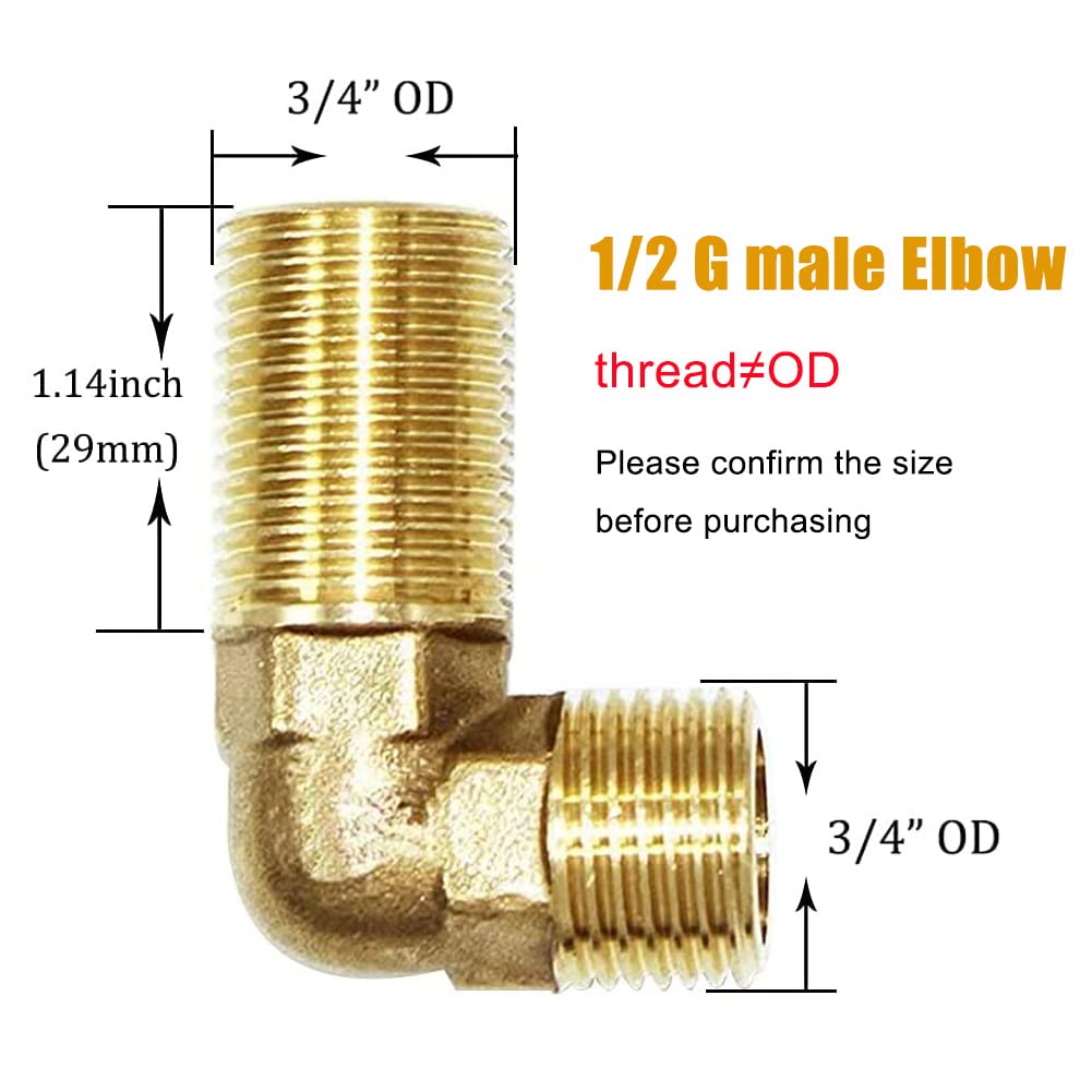 Joywayus Kit de instalación de grifo comercial, 2 piezas, rosca macho recta de 1/2 pulgada, conector de montaje contra salpicaduras de codo de 90° para montaje en pared grifo comercial