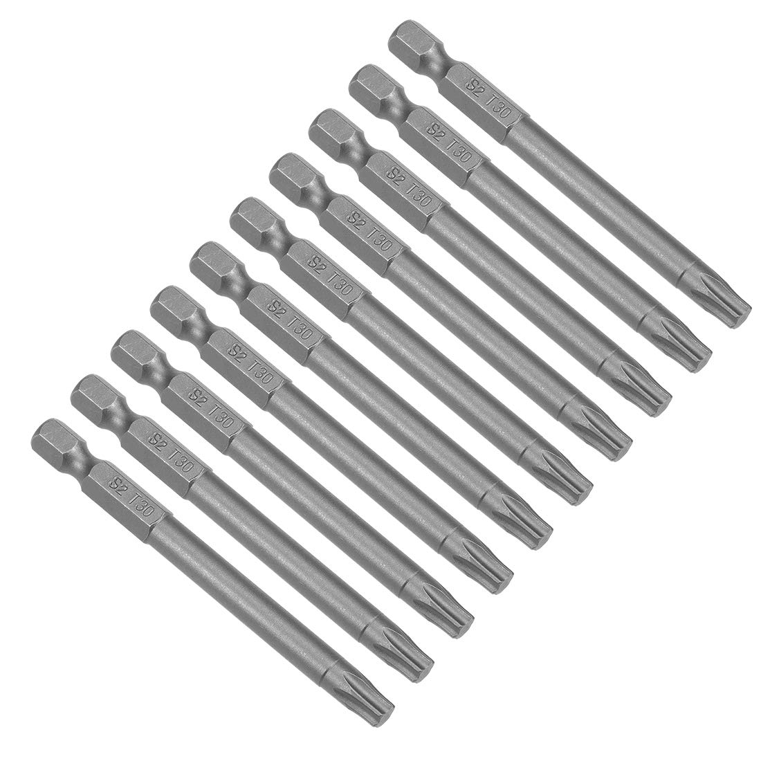 Sourcing Map T30 Magnetische Torx-Bits – 5er Set, 1/4 Zoll Sechskant, 10 Cm Länge, S2-Stahl, Manipulationssicher & Stark Magnetisch