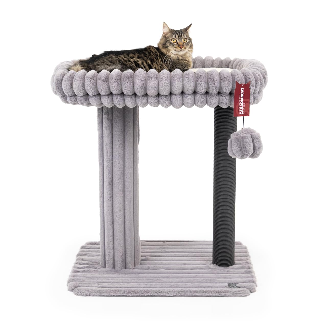 CanadianCat Company | Katzen Kratzbaum Charlotte - grau | 68 x 48 x 80 cm | Katzenmöbel, Kletterturm