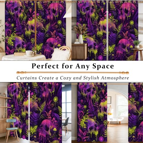 Rideaux occultants gothiques au design éclectique et finitions soignées violet - 8