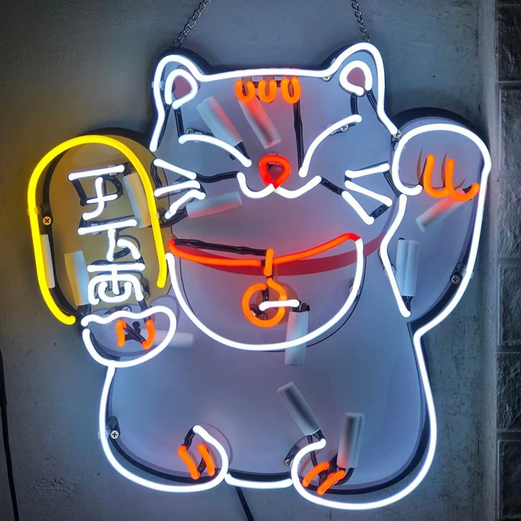ネオンサイン 招き猫 営業中 開店 店舗看板 シンプル 壁掛け バー カフェ Amazon | ネオンサイン 『招き猫』NEON SIGN 営業中 開店 店舗