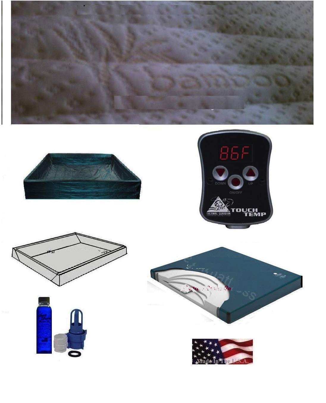 Softside Waterbed Mattress with Luxurious Bamboo Cover and 95% Waveless Cal King 72 x 84