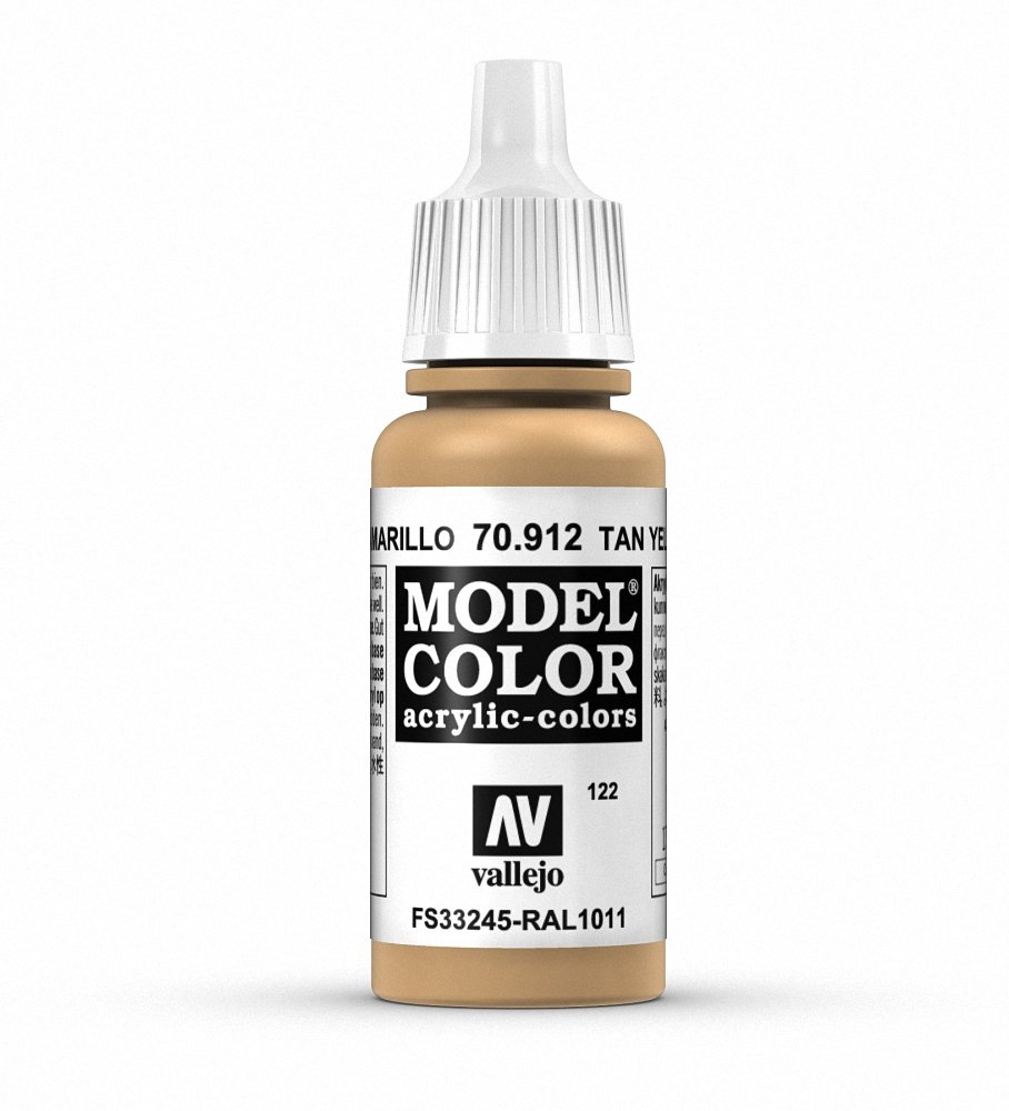 Vallejo70912 Model Color Acrylic Paint 17 ml, Tan Yellow