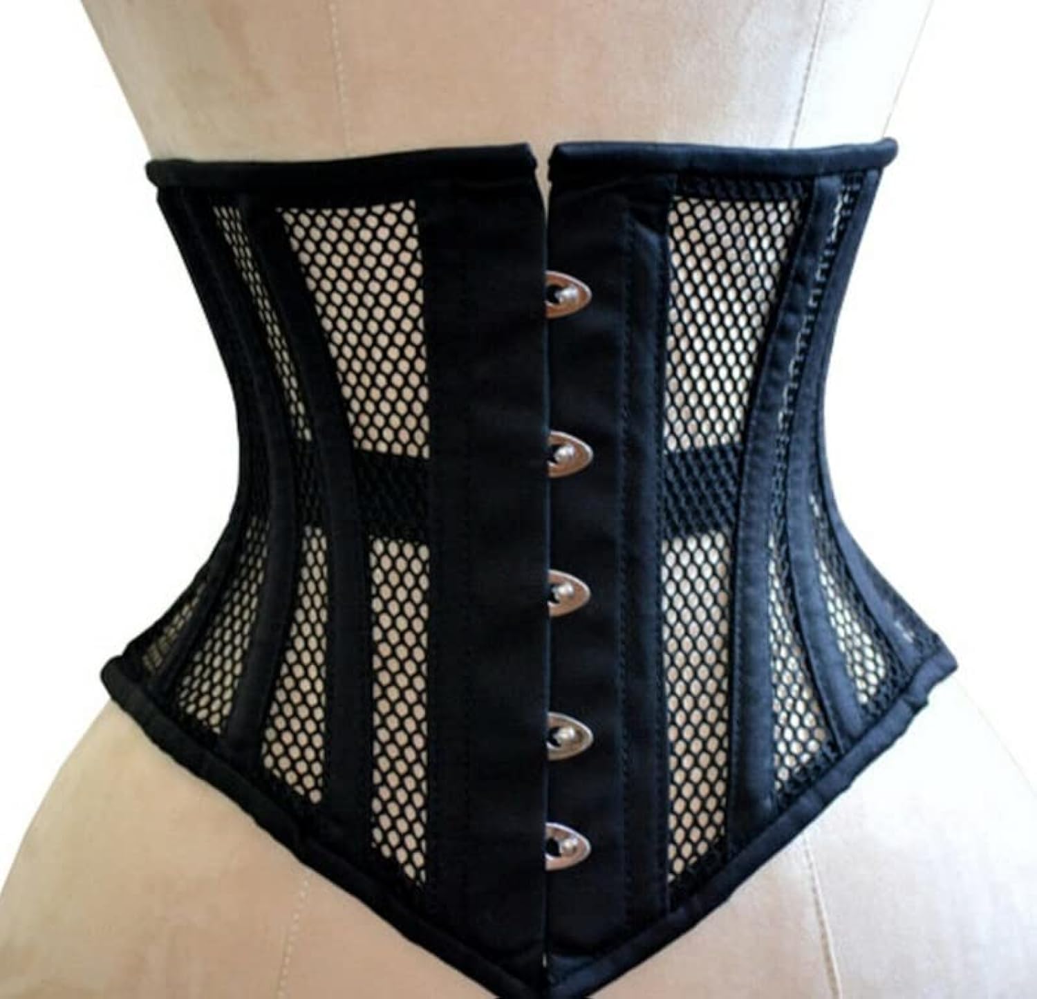 Naveed Corset sous la poitrine pour femme en maille filet avec laçage solide
