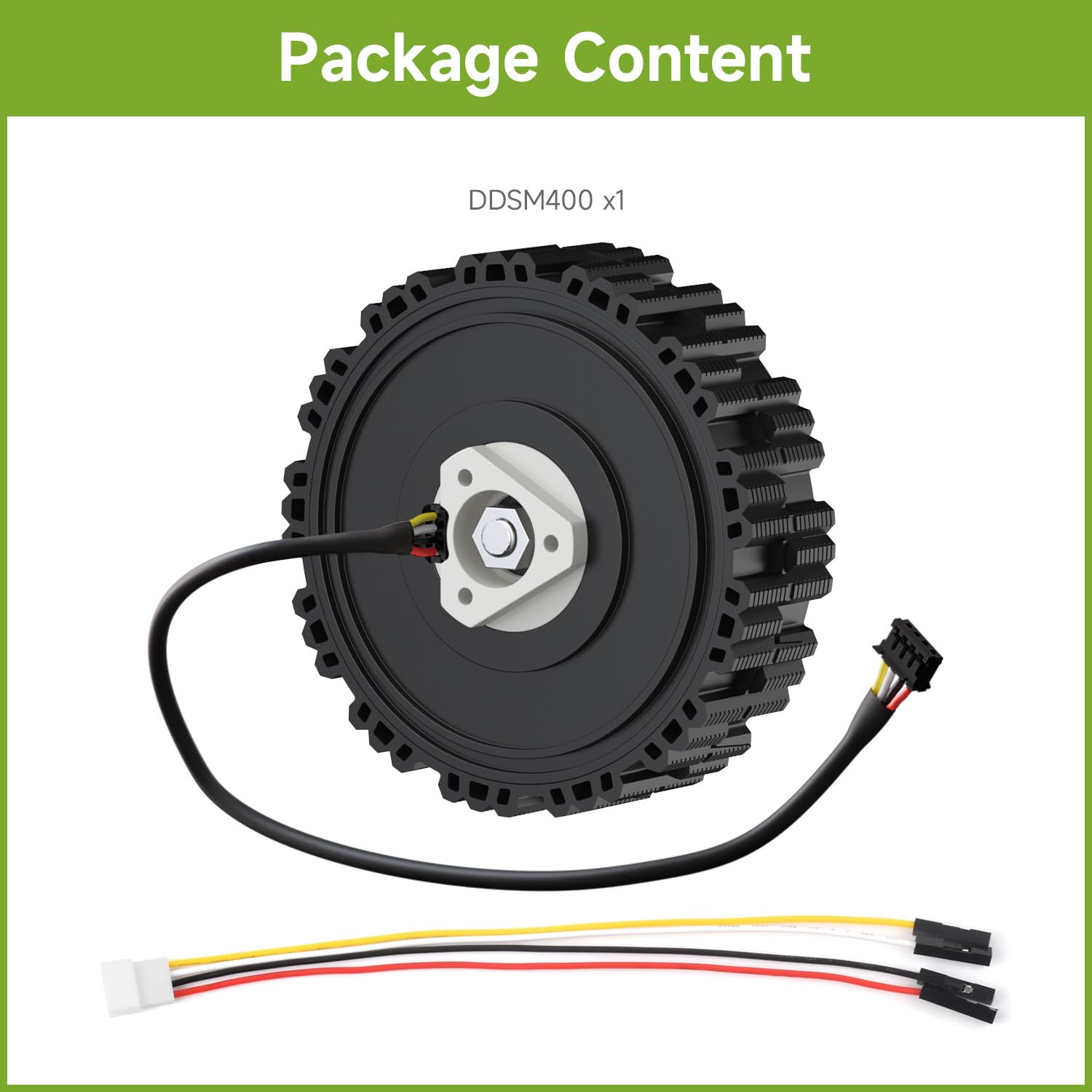 Waveshare DDSM400 Direct Drive Servo Motor, Wide Speed Range Adjustable, Low Noise, All-in-One Design, Hub Motor, Supports Suspension Installation, Suitable for RC Car Robot DIY