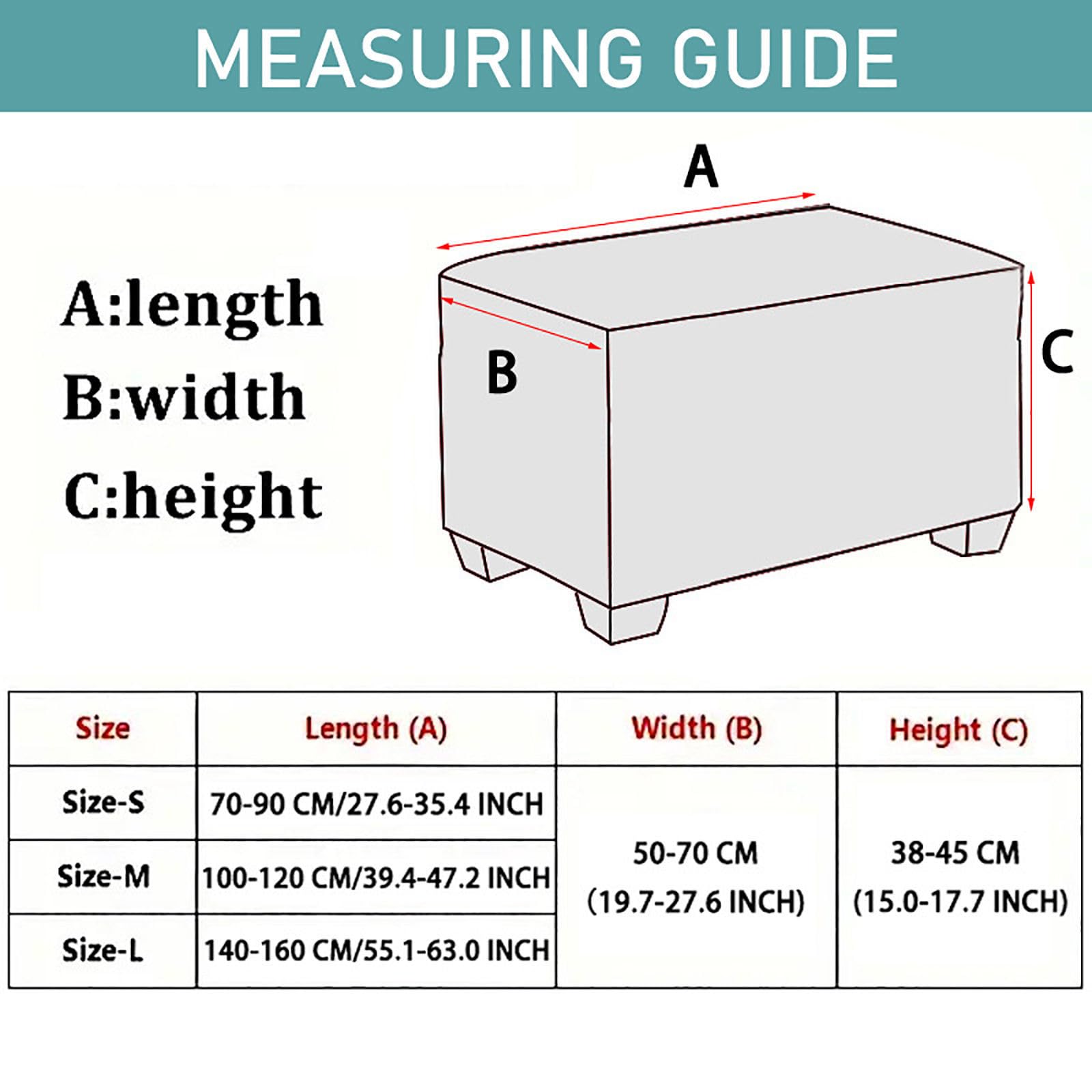 JHLD Rectangle Ottoman Cover, Printed Ottoman Slipcovers Stretch Ottoman Covers Slipcover Universal Footrest Stool Covers Washable-19-L