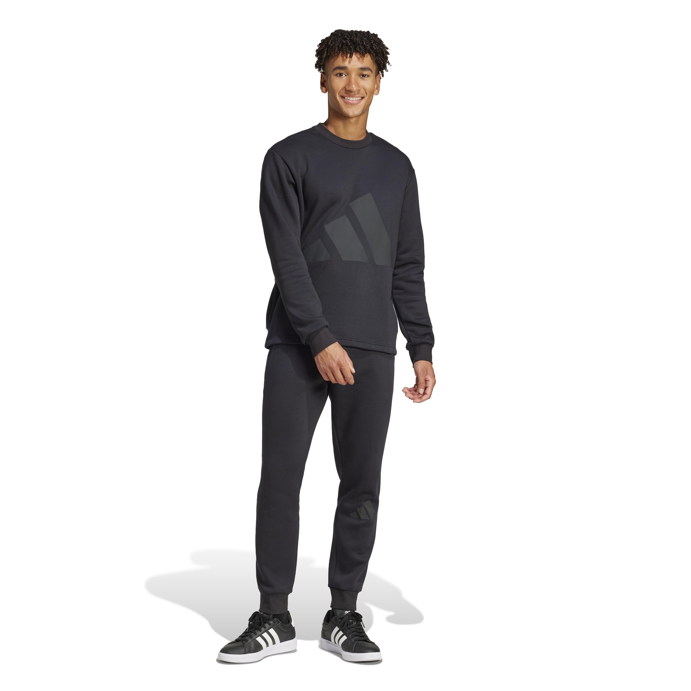 Adida Tuta da Uomo Big Logo Fleece Colorblock Nera Codice JI8865