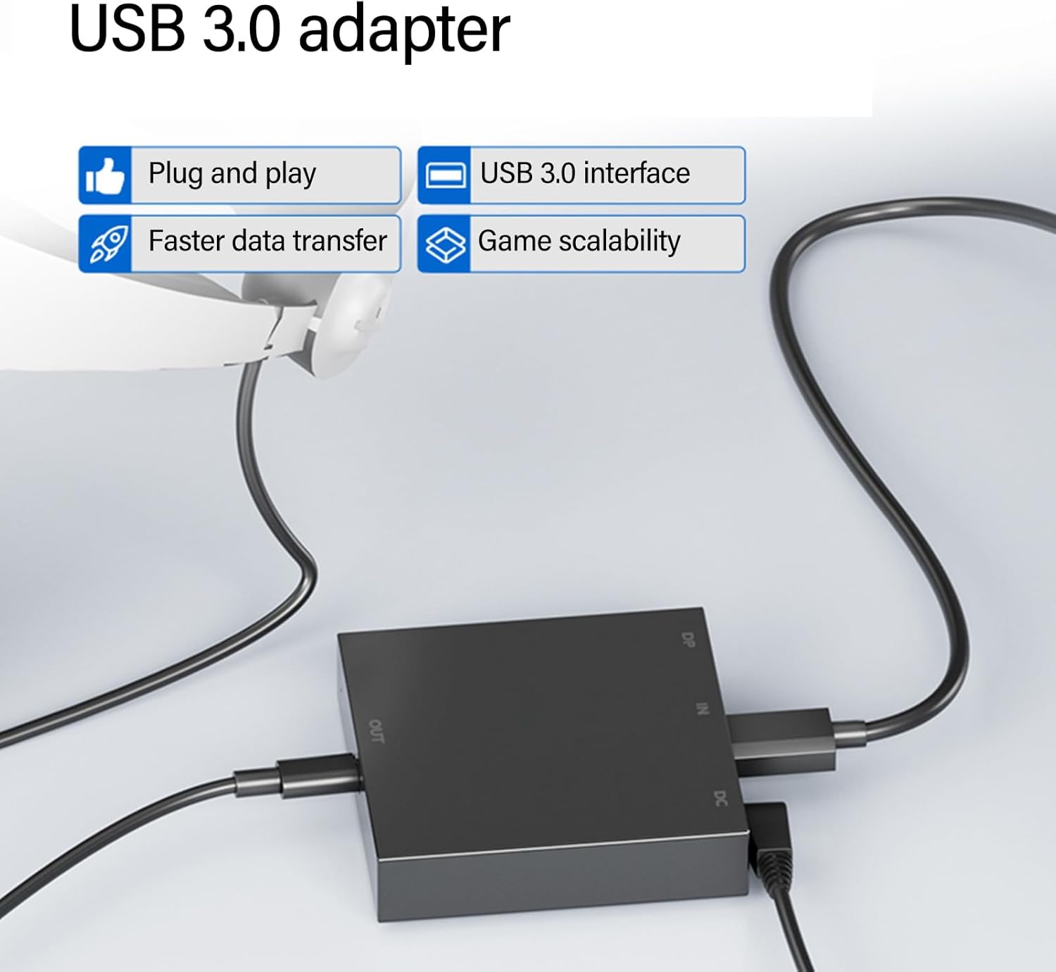 より多くのゲームオプションに適したアダプタとケーブルでPCに接続