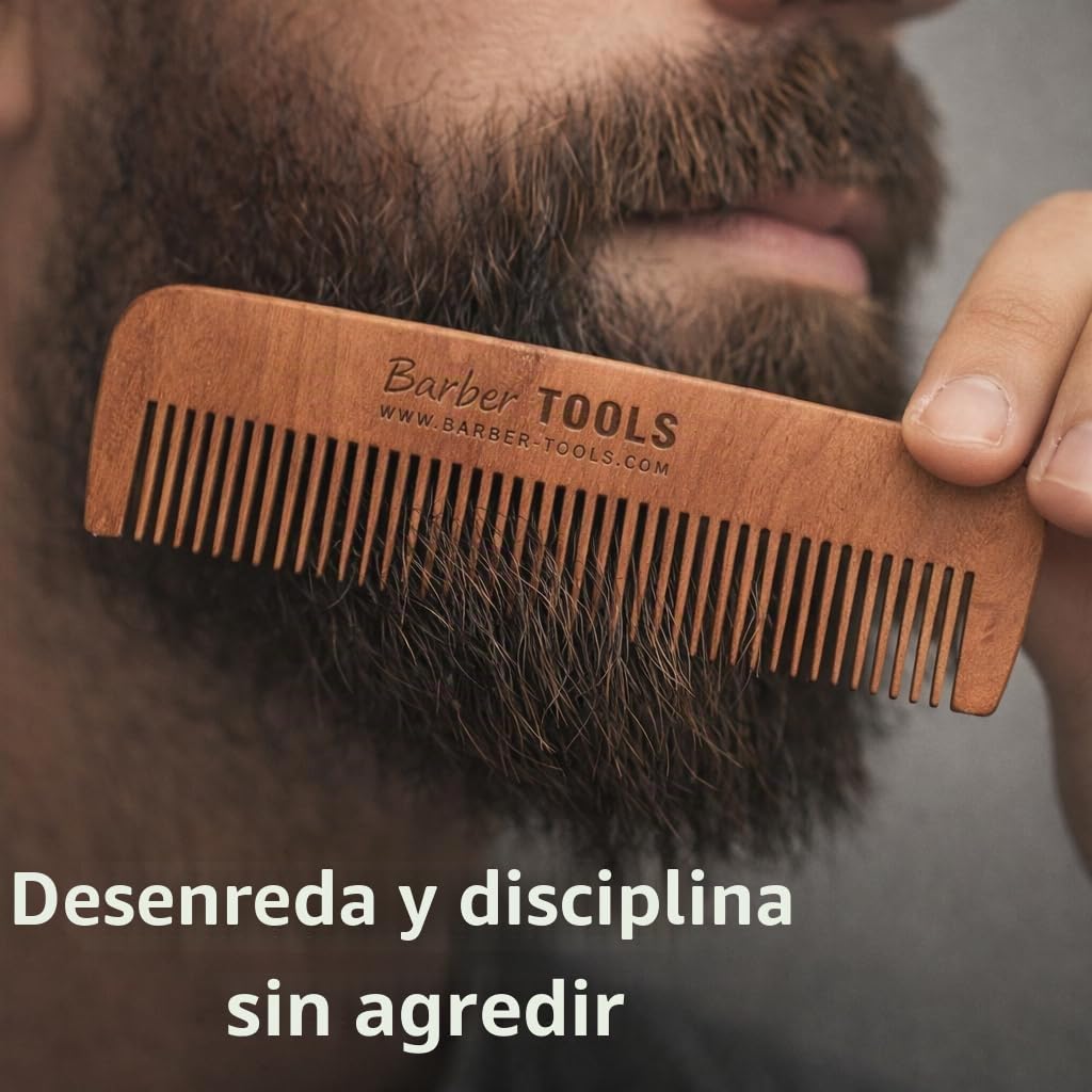 BARER TOOLS - Paquete, con cepillo + peine + tijeras + bolsa, kit de barba