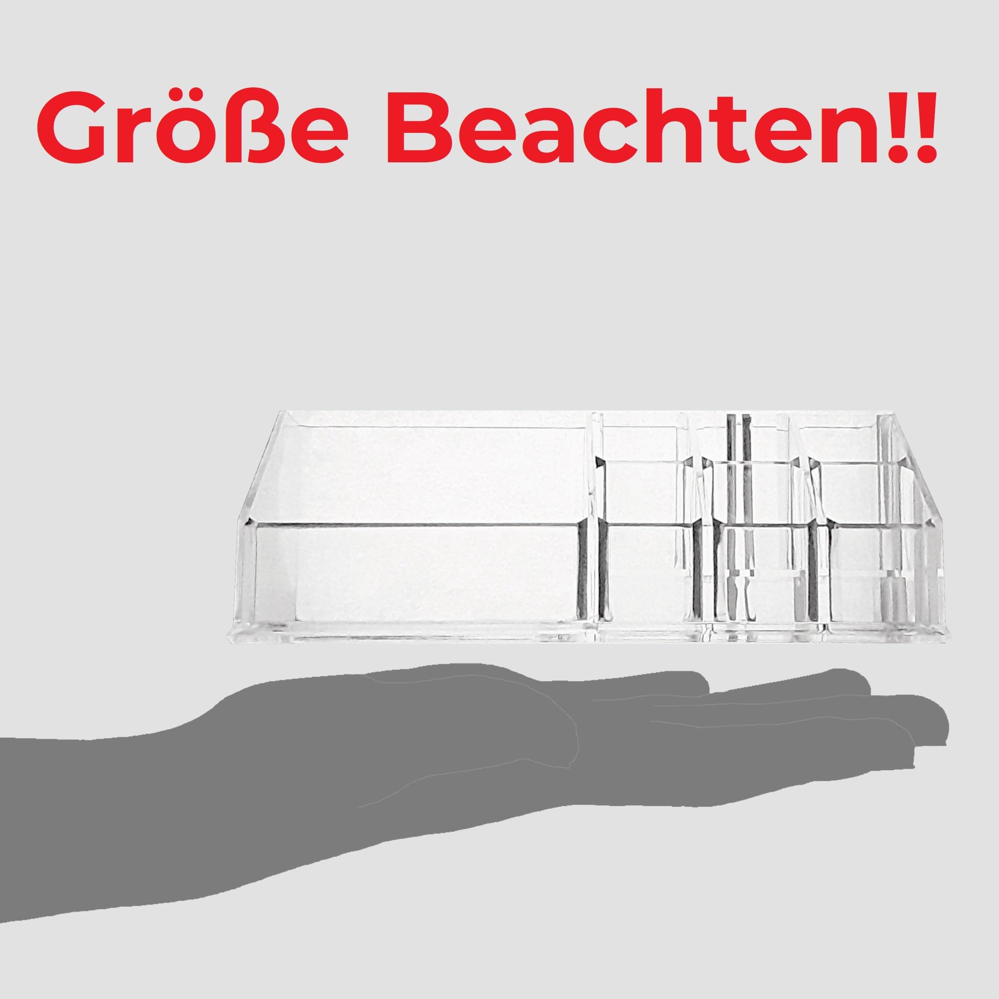 Deluxa Kosmetik Organizer/Make-Up Organizer aus Acryl - kompakt, transparent - 17,5 x 9,5 x 6,6 cm