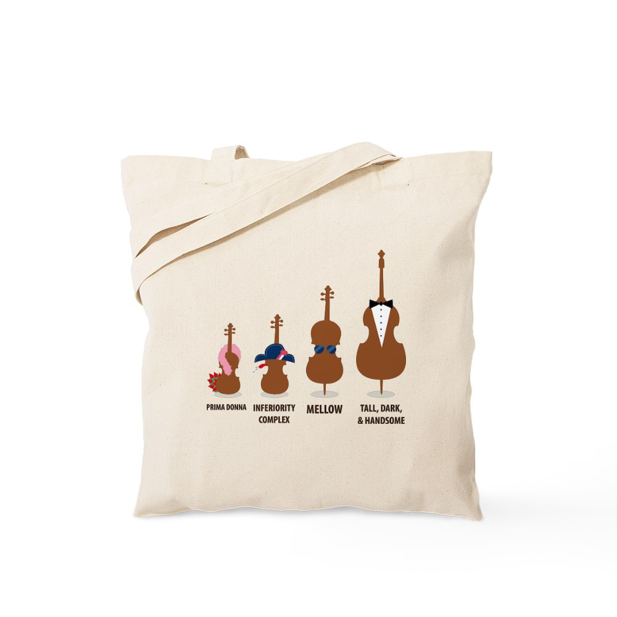 CafePress Funny Orchestra String Instruments Tote Bag Natural Canvas Tote Bag, Reusable Shopping Bag